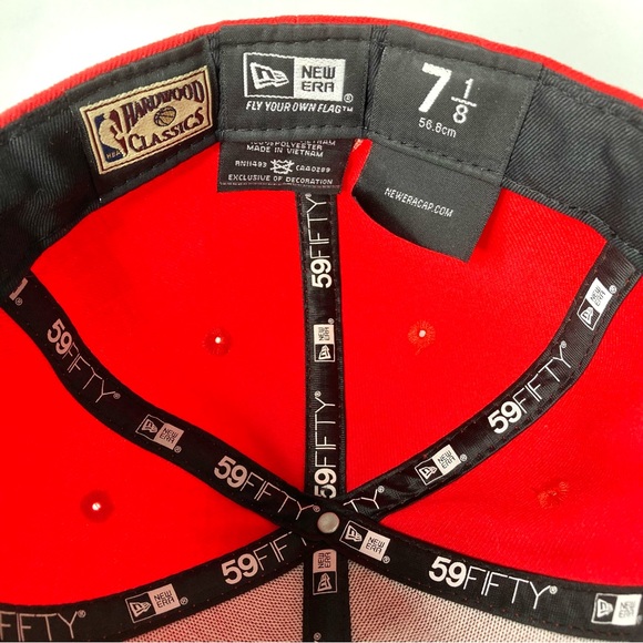 Seattle Sonics Red Fitted New Era 59Fifty Hardwood Classics NBA Hat 7 1/8 - Picture 11 of 15